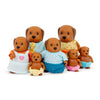 Lil Woodzeez - Chocolate Lab Family - 7 Pieces Posable Dog Figurines Set - Easy to Clean Collectible Animal Toys - Family Fun f