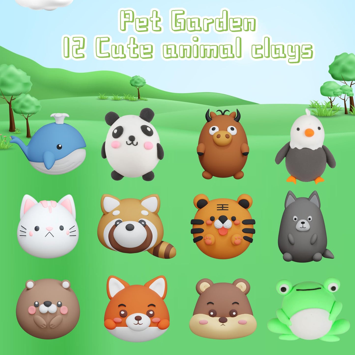 AWNOGKUE Air Dry Clay for Kids,12 Boxs Modeling Clay Kit with 5 Sculpting Tools, Safe Non-Toxic Model Magic Clay, DIY Art and Cr