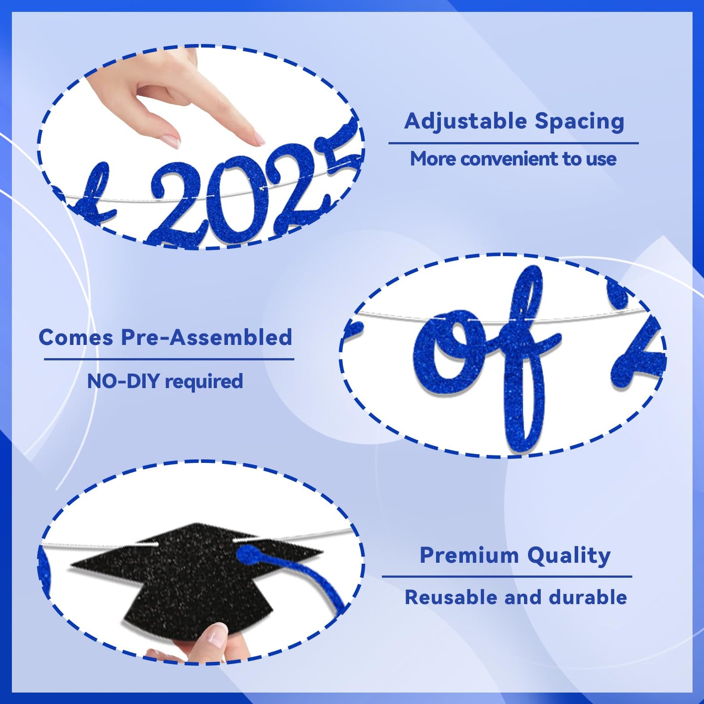 Class Of 2024 Banner, 2024 Graduation Party Decorations, Congrats Grad 2024 Bunting Sign, We Are So Proud Of You Banner, Congrat