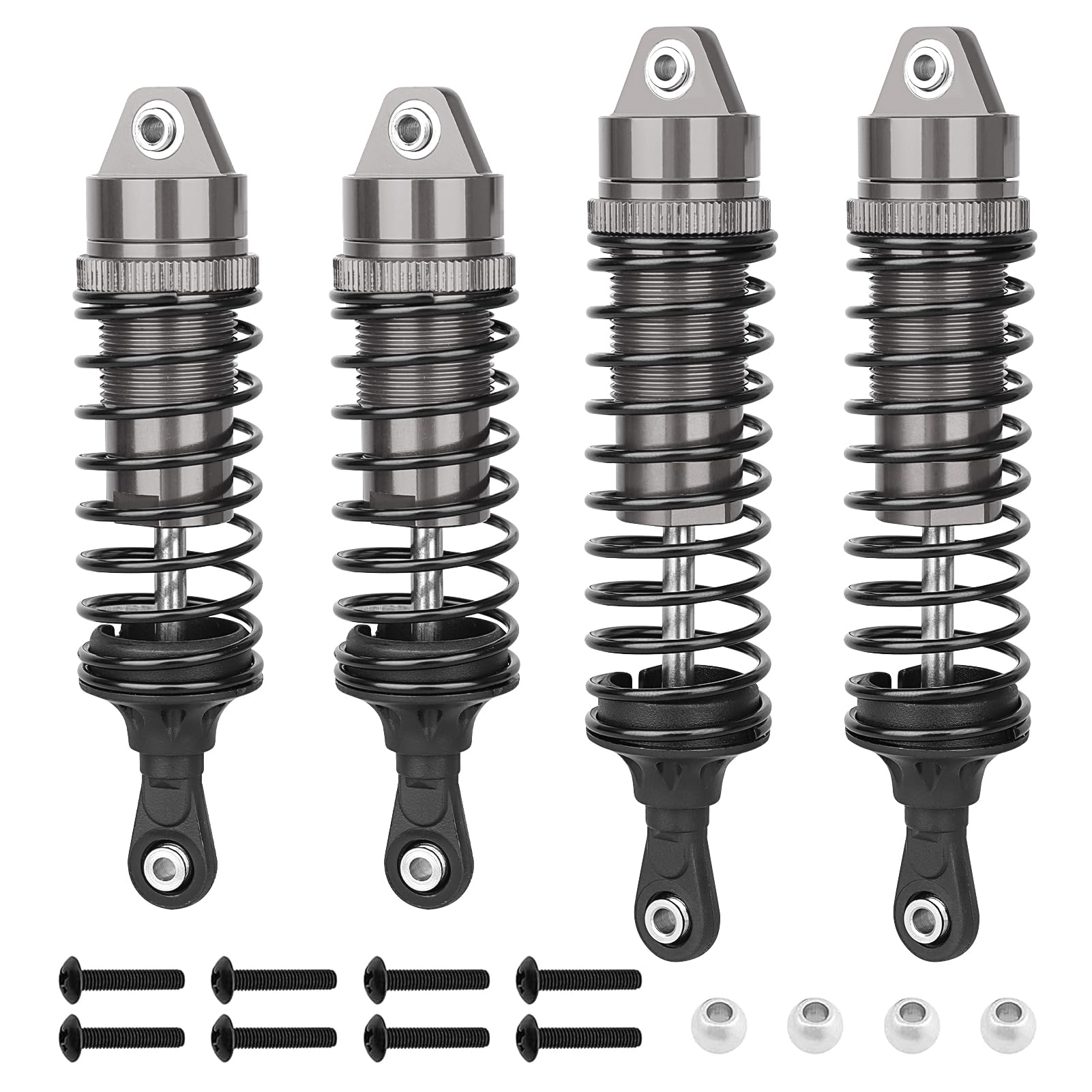 CrazyHobby RC Shocks for 1/10 4WD Traxxas Slash 4x4, Rustler 4X4 VXL, Stampede 4X4, Hoss 4X4, Replace 5862 Big Bore Shock Set, w