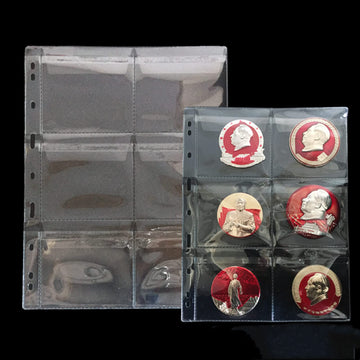 6-Pocket Coin Pages For Collectors, Standard 9-Hole Coin Collection Pages, 10 Sheets Coin Sleeves, Coin Collecting Supplies (6 P
