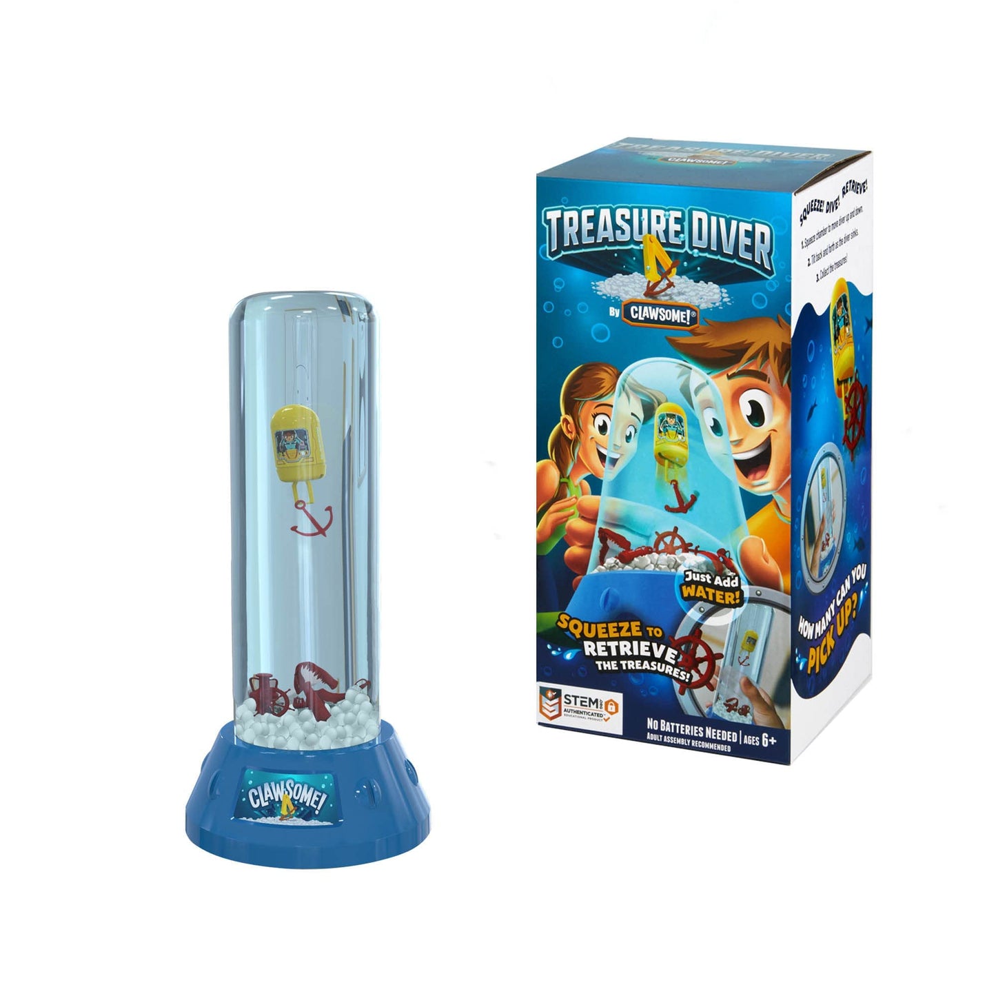 Clawsome! Treasure Diver Retro-Cool Sea Diver Kids Game - Stem Game For Boys And Girls Ages 6 And Up