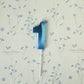 Qj-solar 2.76 inch Blue 1 Birthday Candles,3D Number 1st Cake Topper for Birthday Decorations No 11 12 13 14 15 16 17 18 19