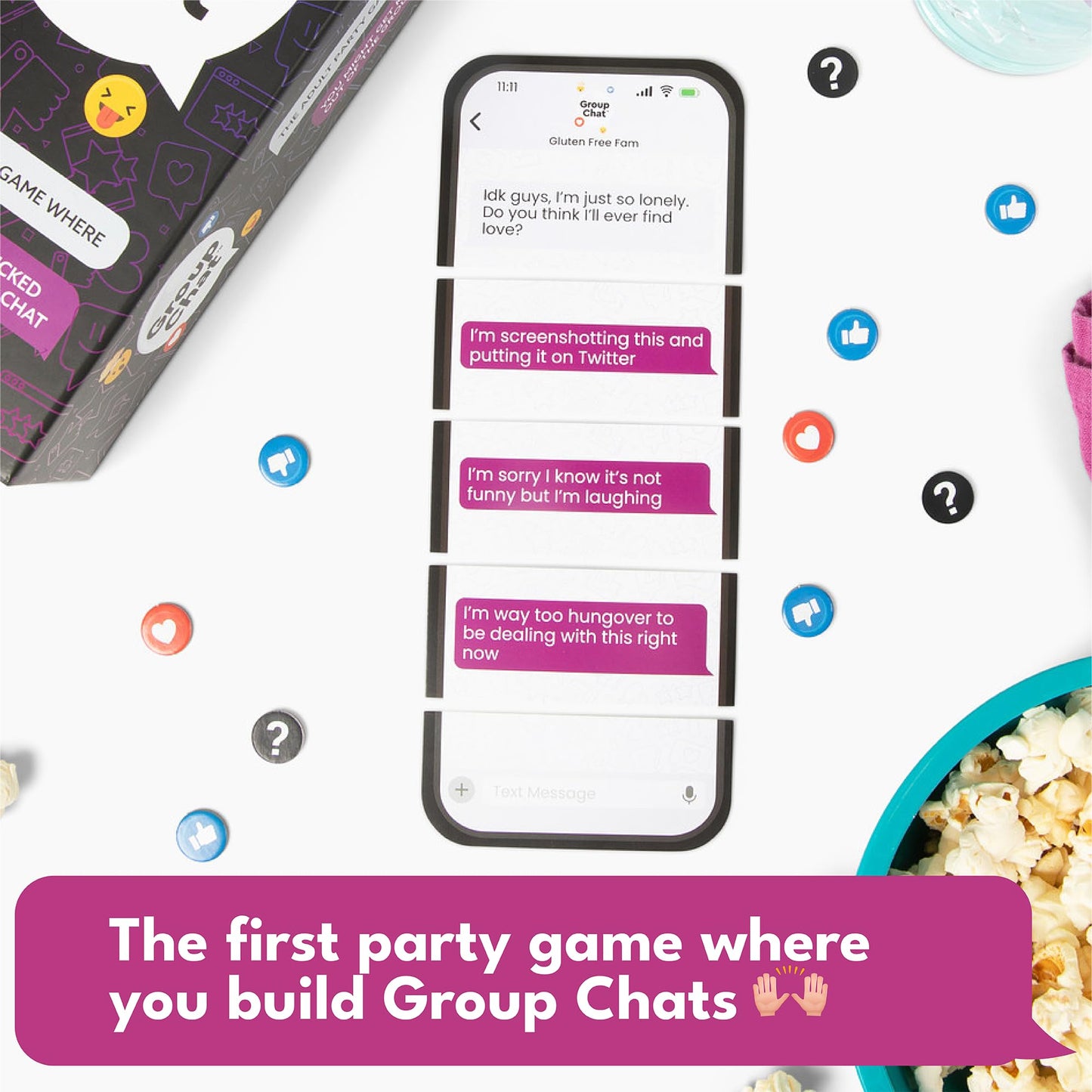 Group Chat Hilarious Text Message Party Game, 400 Cards & Voting Tokens, Multi Color, Fun for Adults Ages 17+