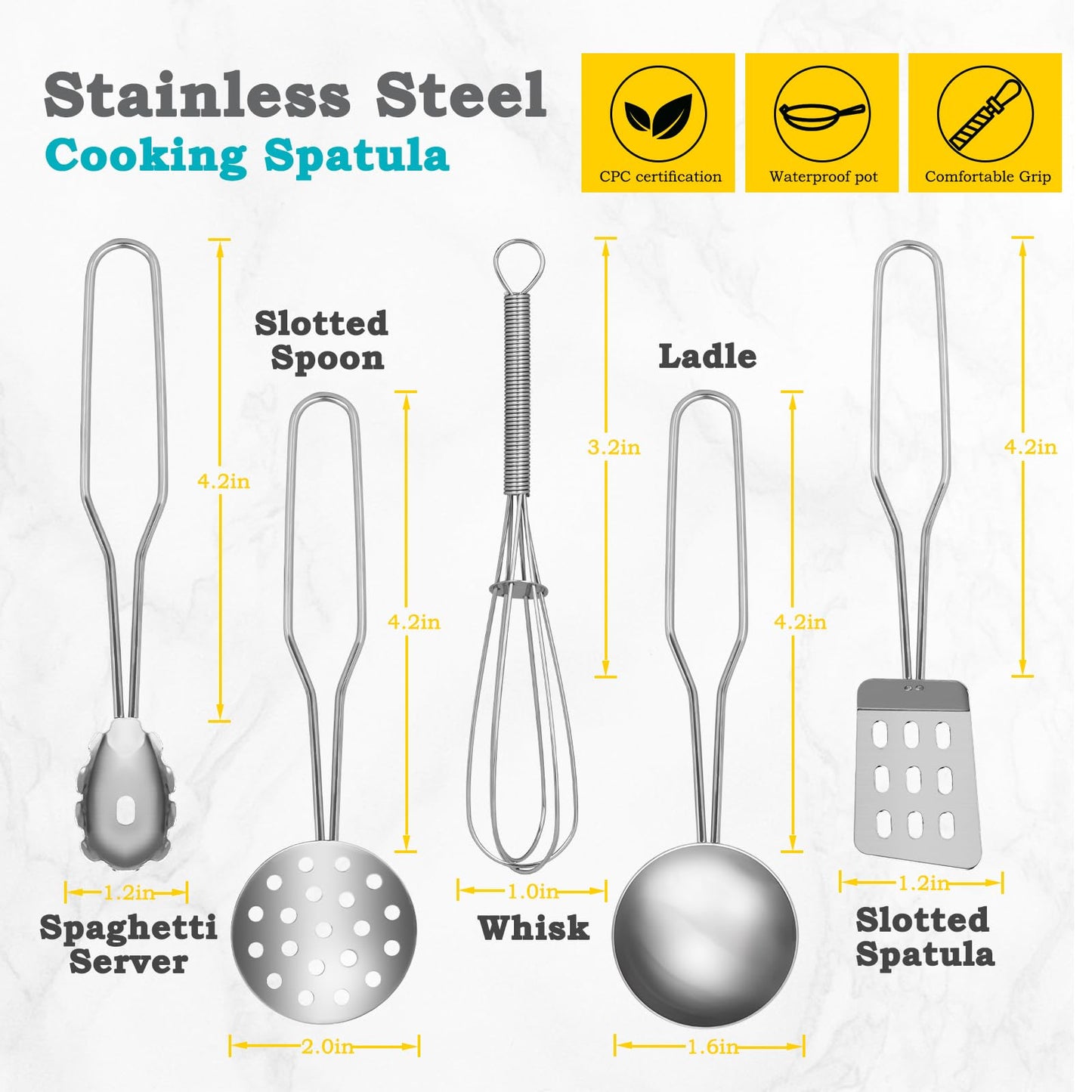 12Pcs Kids Pots and Pans Playset, Pretend Play Kitchen Set Toy Stainless Steel Pots and Pans Cooking Toys Accessories for Kids T