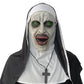 lewexiison 2024 Nun Scary Mask,Halloween Party Scary Full Head Costume Mask with cross necklace,Blood mouth