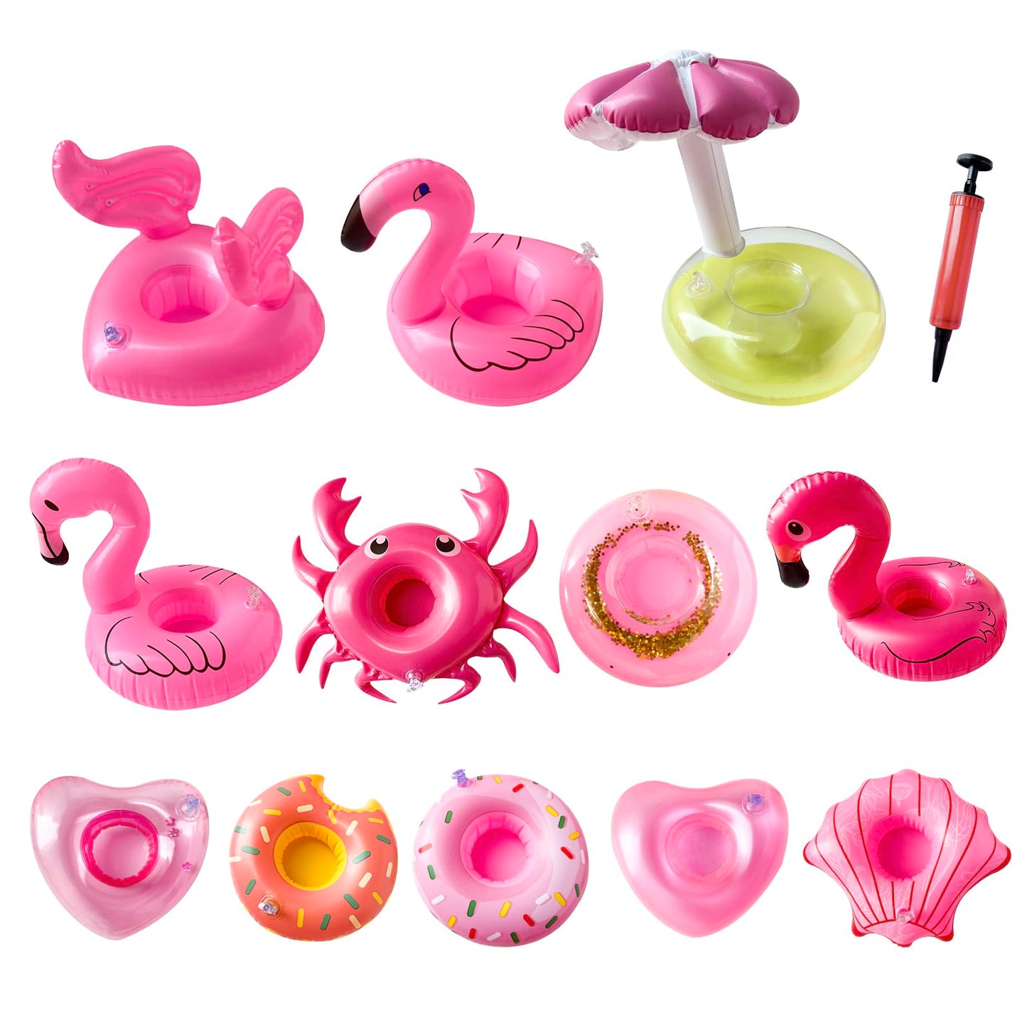 Kleeblatt Bachelorette Pool Floats Drink Holder,12 Pcs Pink Inflatable Pool Float, Pool Floaties for Girl Dolls,Bachelorette Poo