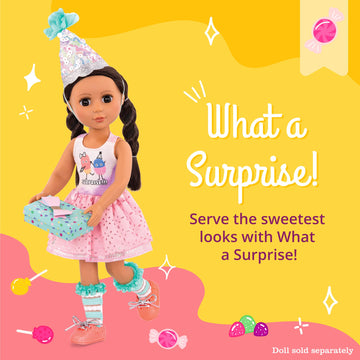 Glitter Girls – What A Surprise! – 14-Inch Deluxe Birthday Party Doll Outfit – Toys, Clothes, & Accessories For Girls Ages 3 & Up