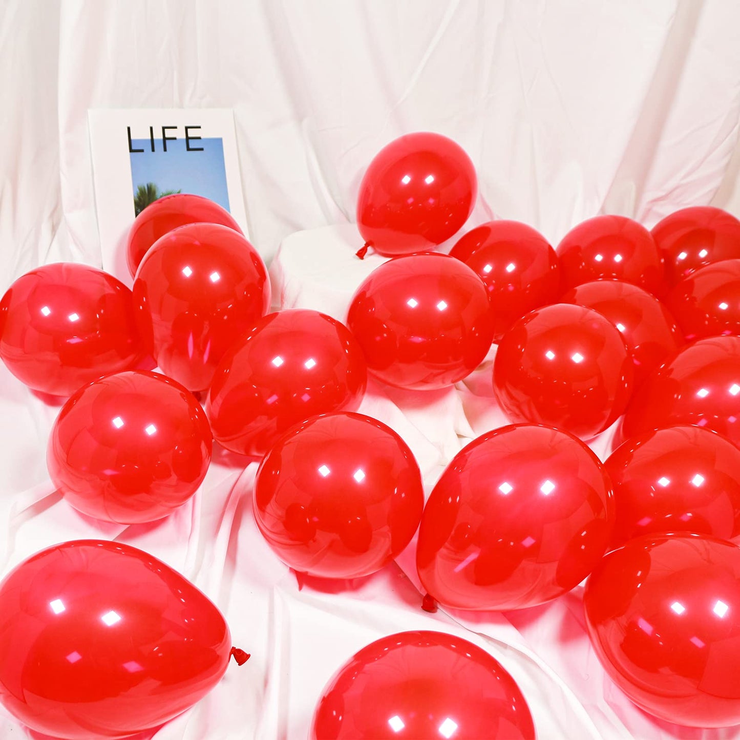 5 Inch Red Balloons 100 Pack, Jogams Latex Party Balloons For Birthday Party, Small Balloons For Baby Shower Wedding Anniversary