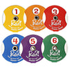 Really?! Number Dial Wheel Spinners - Set Of 6 - Game Accessories With Numbers 1-6 For Multiple Uses, Red, Orange, Yellow, Green