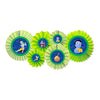 Untumble Krishna Theme Birthday Decoration Set  Includes 6 Paper Fans with Krishna Stickers | Birthday Banner Decor, Janmashtam