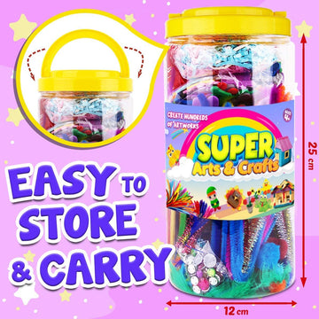FUNZBO Arts and Crafts School Supplies for Kids -Kindergarten School Supplies Set with Glitter Glue Stick,Glue, Pipe Cleaners Cr
