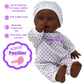 11 Inch Soft Body African American Newborn Baby Doll In Gift Box - Doll Pacifier Included