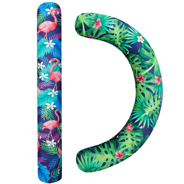 Inflatable Swimming Noodles Set - 2 Pack Fabric Covered Pool Floats For Adults, Pool Noodles Curved Swimming Pool Float For Summ