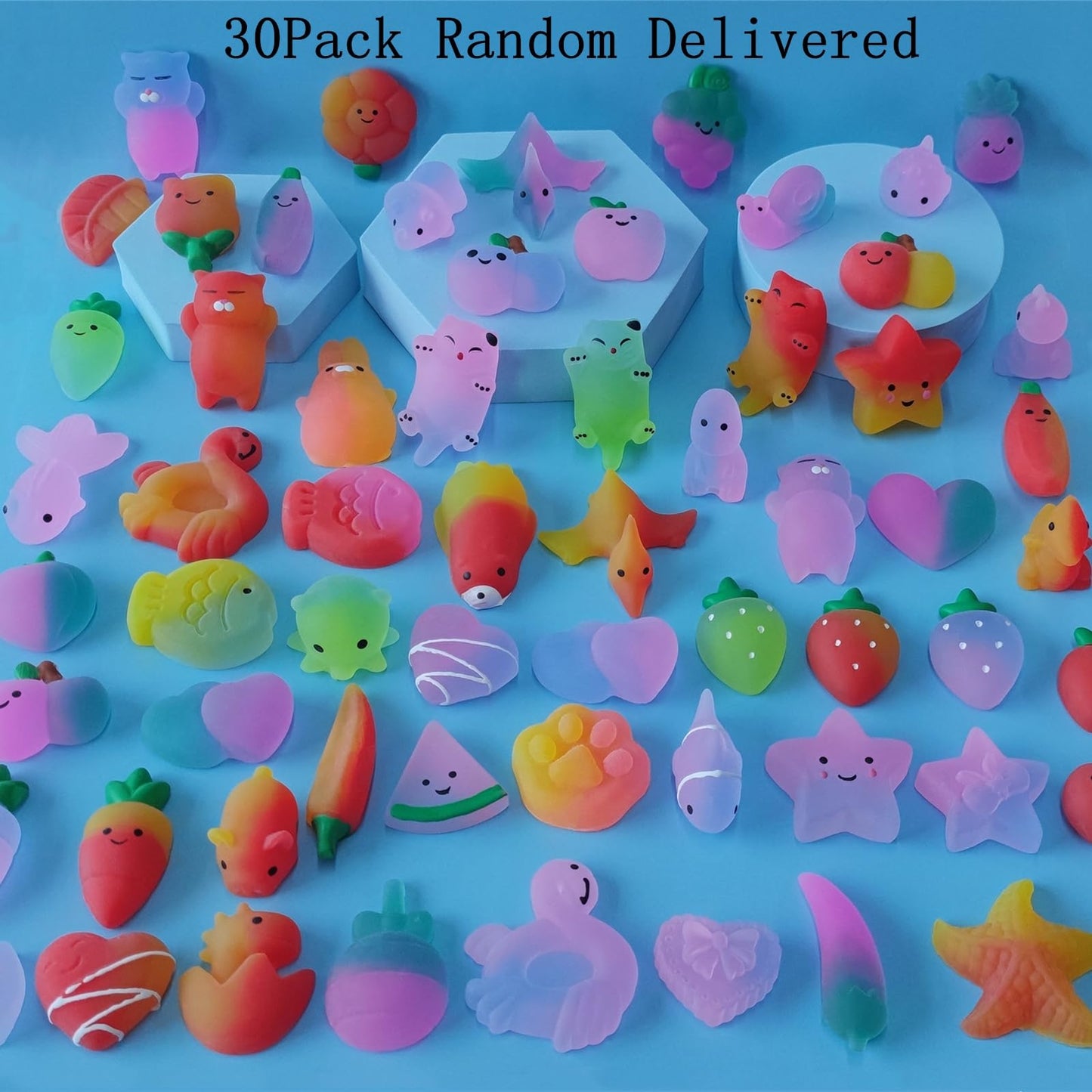 20 Pack Random Delivery Gradient Color Series Mochi Squishy,Kids Birthday Gift,Party Favors,Classroom Prizes,Goody Bag Stuffers