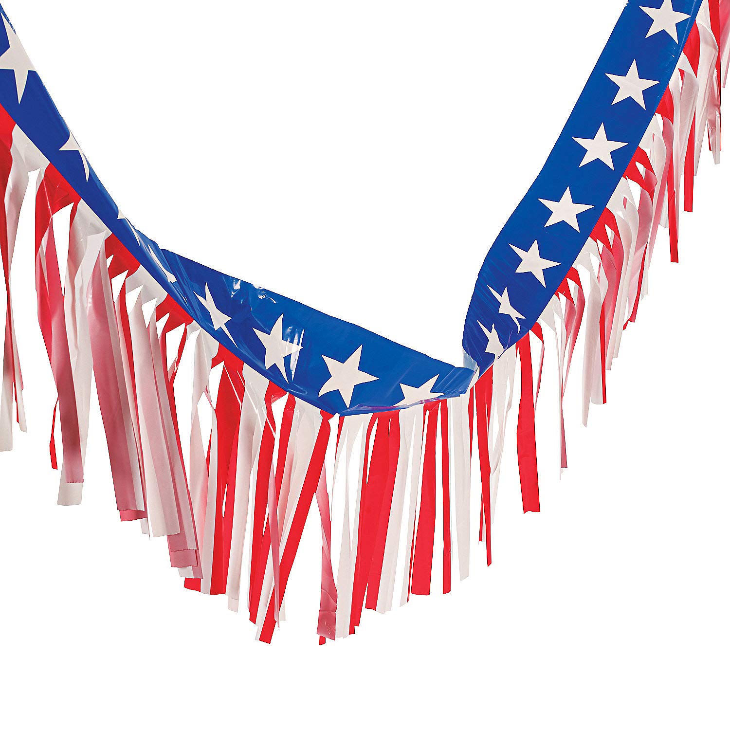 Fun Express American Flag Fringe for Fourth Of July Decorations  Elevate your Celebration with 100ft Patriotic Flag Fringe  Sh