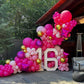Bezente Hot Pink Giant Balloons 36 Inch - 8 Pack Jumbo Pink Balloons Large Round Hot Pink Latex Balloons For Wedding Baby Shower