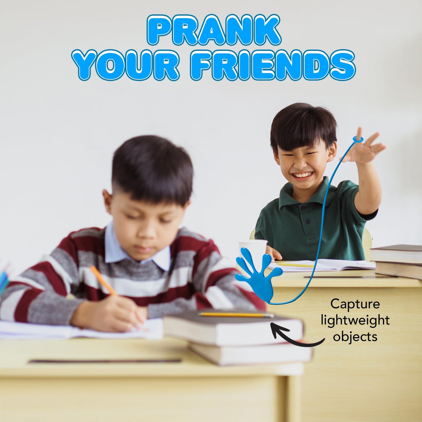 ArtCreativity Giant Sticky Hands for Kids - 4 Pack of 12-Inch Big Stick Hands - Large Sticky Hands in 4 Colors - Stretch Up to 5