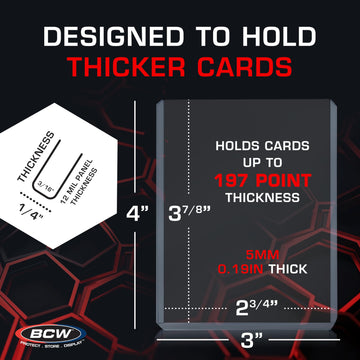 Bcw (10 Brand Extra Super Thick Card Top Load For Baseball Cards (3 X 4 X 5 Mm - Thick Card Topload Holder 197 Pt)