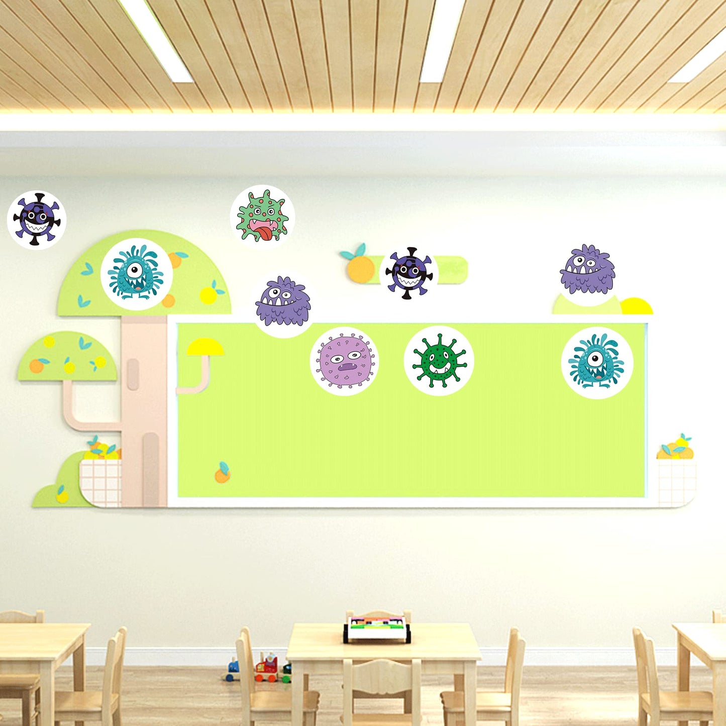 2.5 Inch Round Germ Dot Stickers Germs Labels Germ Stickers 120pcs