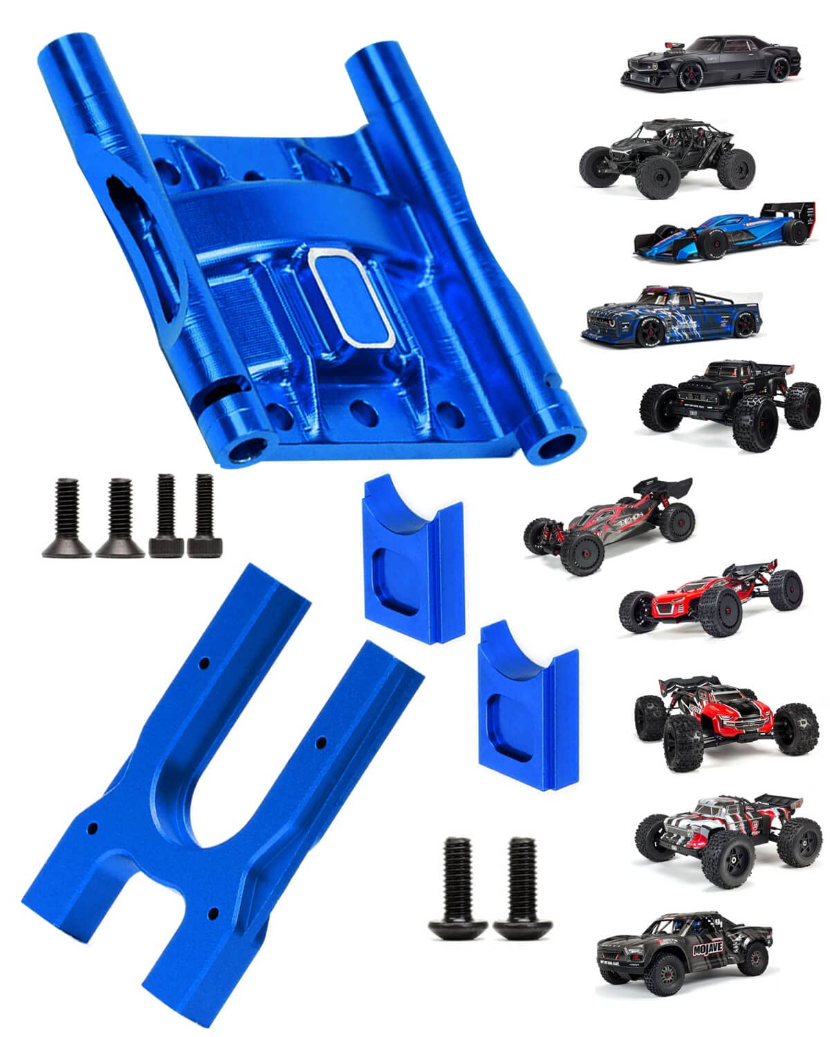 RCMYou Aluminum Center Diff Mount & Differential Cover Mount Upgrades Part for ARRMA 1/8 Typhon/Kraton/Outcast/Notorious/Talion 