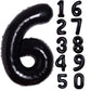 40 Inch Giant Black Number 6 Balloon, Helium Mylar Foil Number Balloons For Birthday Party, 6Th Birthday Decorations For Kids, A