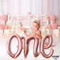Katchon, Rose Gold One Balloons For 1St Birthday - 20 Inch | One Foil Balloon Letters For One Sweet Peach Birthday Decorations | One Year Old Birthday Decorations, First Birthday Decorations For Girl