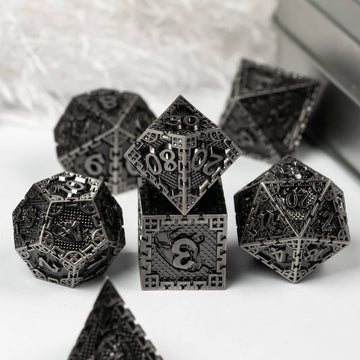 UDIXI 7PCS Metal DND Dice Set, Polyhedral D&D Dice Set Dragon d n d Dice for Dungeons and Dragons, Metal Dice Set d&d for Role P
