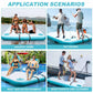 VOFiTNY Inflatable Floating Dock Air Platform Multi-Person Swim Water Mat with Rope Ladder, None-Slip Surface for Lake Beach (5f