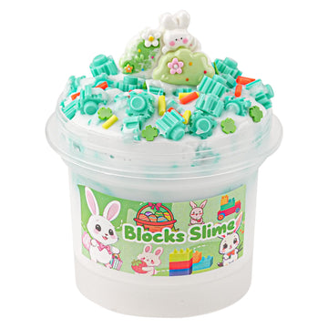 Easter Basket Stuffers, Green Bead Slime With Easter Bunny Slime Charm, Non-Sticky Slime Toys For Kids, Easter Gifts For Toddler