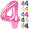 Pink Number 4 Balloon 40 Inch, 4 Balloon Number, 4Th Birthday Decorations, Pink Party Supplies For Boys Girls