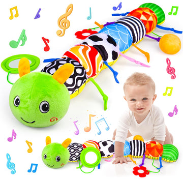 Vpkefla Infant Baby Toys 0 To 12 Months, Stuffed Animal Tummy Time Toys Sensory Toys With Crinkle, Rattles, Textures And Mirror