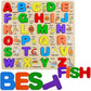 Authfort 3D Wooden Capital Alphabet Puzzles With Pictures For Children  Montessori Educational Learning Abc Letters Puzzle Boar