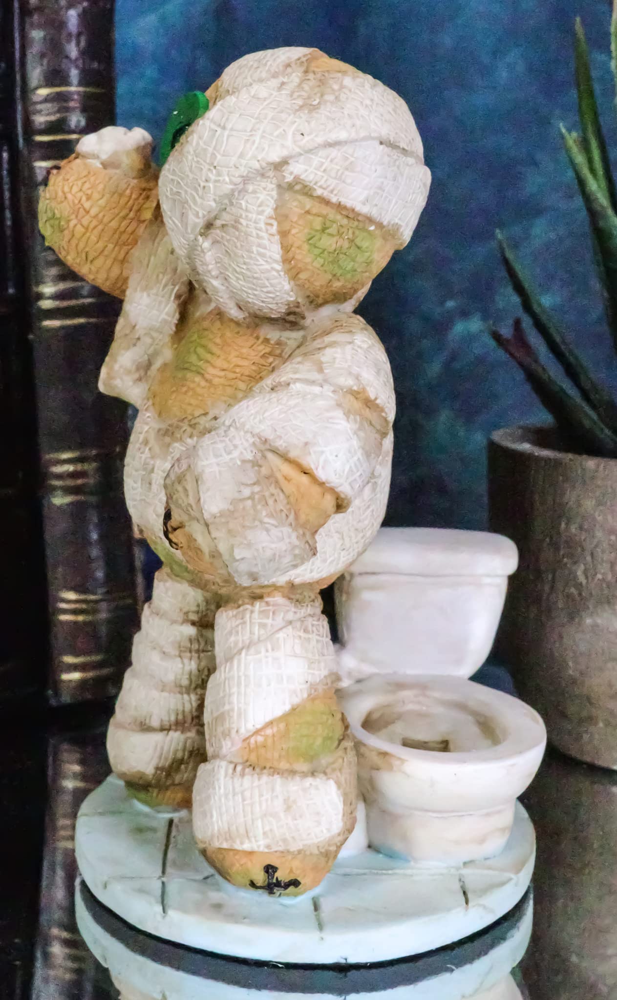 Ebros Day Of The Dead Pinheadz Monster With Voodoo Stitches Figurine Halloween Collectible Figurine Fantasy Mythical Beings Undead Apocalypse Horror Icon (Mummy The Pooh Potty Time)