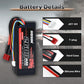 Hosim 2PCS 11.1V 25C 2600mAh Li-po Battery with 1 USB Chargers & 1 Battery Strap for Brushless RC Car Truck RC Vehicles Boat Bat