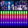 Colorhome Glow Sticks Bulk - 100 Pcs Led Foam Sticks Glow In The Dark Party Supplies With 3 Modes Flashing Effect, Glow Batons Party Favors For Party Wedding Birthday Concert Halloween Christmas