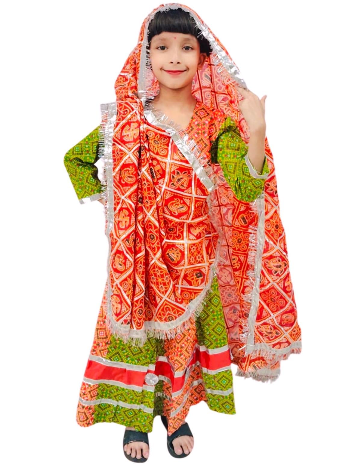 BookMyCostume Rajasthani Indian State Fancy Dress Costume for Girls and Females 1012 years