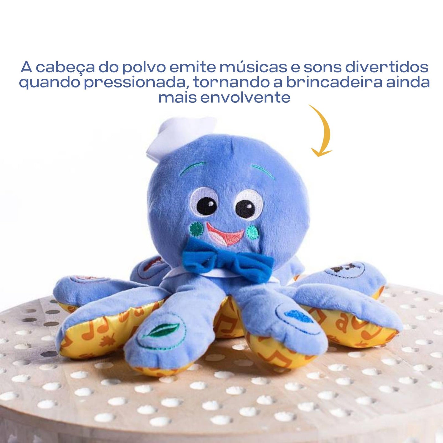 Baby Einstein Octoplush Musical Plush Toy, 11" Blue Stuffed Animal, Learn Colors in 3 Languages, for Ages 3 Months and Up