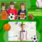 24 Pieces Sports Party Favor Bags Football Party Goodie Bag Sport Party Gift Bags with Handles for Soccer Baseball Basketball Fo