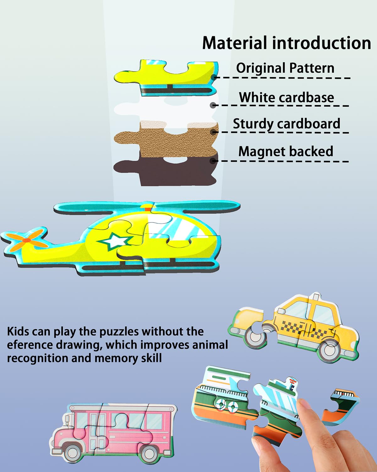 Magnetic Puzzles For Toddlers 1-3, Travel Puzzles Games For Kids Ages 1 2 3 4 5, Traffic Car Activities Toy Jigsaw Puzzles Book