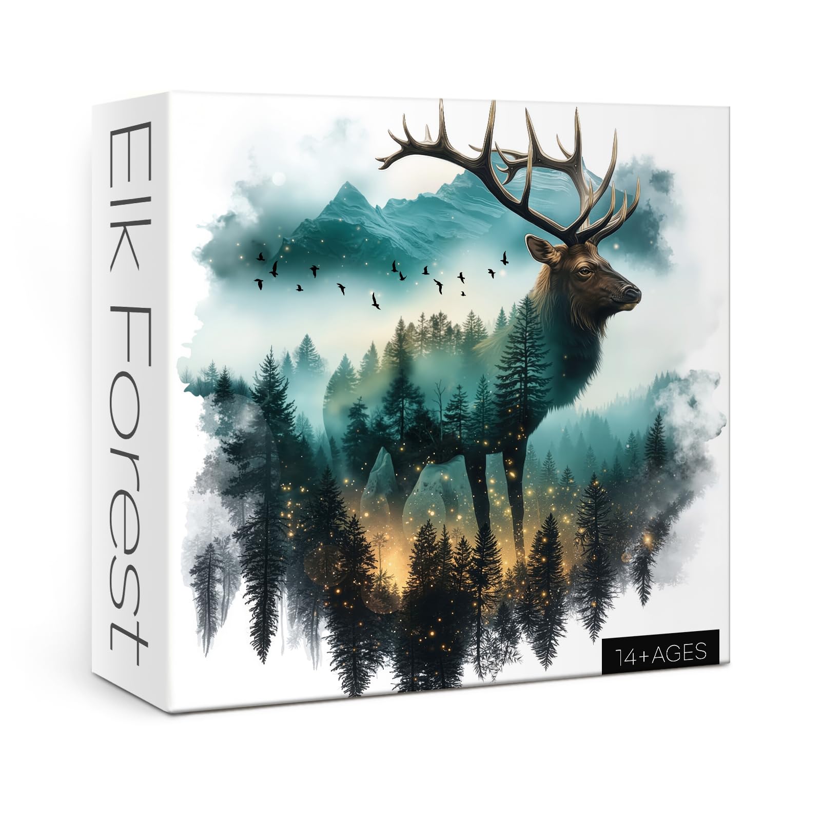 Art Elk Forest Puzzles for Adults 1000 Pieces Nature, Magic Animal Landscape Aesthetic Wildlife Jigsaw Puzzles, Impossible Hard 