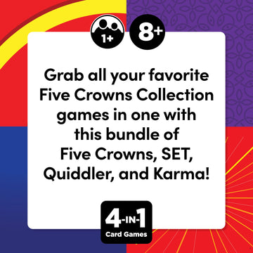 Five Crowns 4 Pack Bundle Card Games For Kids - Card Games For Adults, Family Games Night, Card Games For Families, Multi-Player