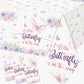 Butterfly Baby Shower Tablecloth Decoration,A Little Butterfly Is One The Way Baby Shower Decoration 3Pcs Waterproof Pink And Pu