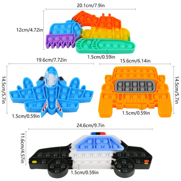 Evermarket 4 Pack Push Pop Bubble Sensory Fidget Toys,Rainbow Simple Fidget Toy Pack Bubble Popper Silicone Squeeze Toy Stress R