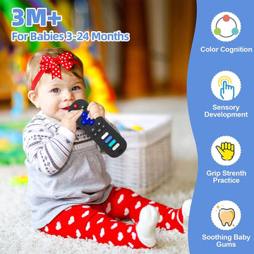 Silicone Baby Teething Toys for Babies 3 6 18 24 Months, Baby Silicone Chew Toys,Remote Control Shape Teething Toys,BPA Free