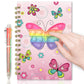 Pop Notebook For Kids, Fidget Girls Diary Journal 8.3X5.7 Inches 160 Lined Pages With 6 Multicolor Pen Spiral Journal For Teenage School Writing Drawing Pop Butterfly It Gifts Stuff Age 6 8 10 12