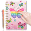 Pop Notebook For Kids, Fidget Girls Diary Journal 8.3X5.7 Inches 160 Lined Pages With 6 Multicolor Pen Spiral Journal For Teenage School Writing Drawing Pop Butterfly It Gifts Stuff Age 6 8 10 12