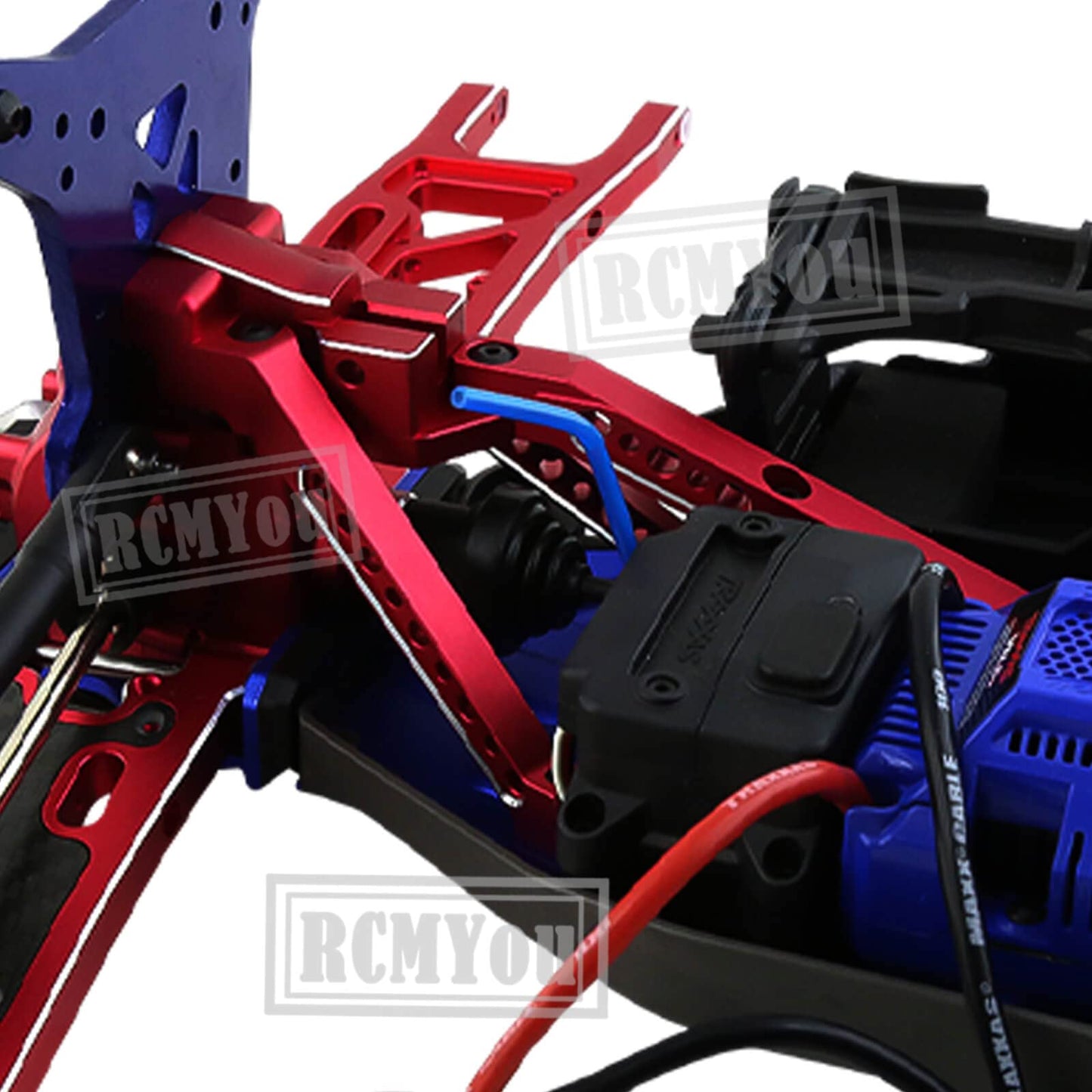 RCMYou Aluminum Rear Chassis Brace Upgrades Part for 1/8 Sledge 4WD #95076-4, 3pcs Alloy Rear Chassis Brace Hops up for Sledge M
