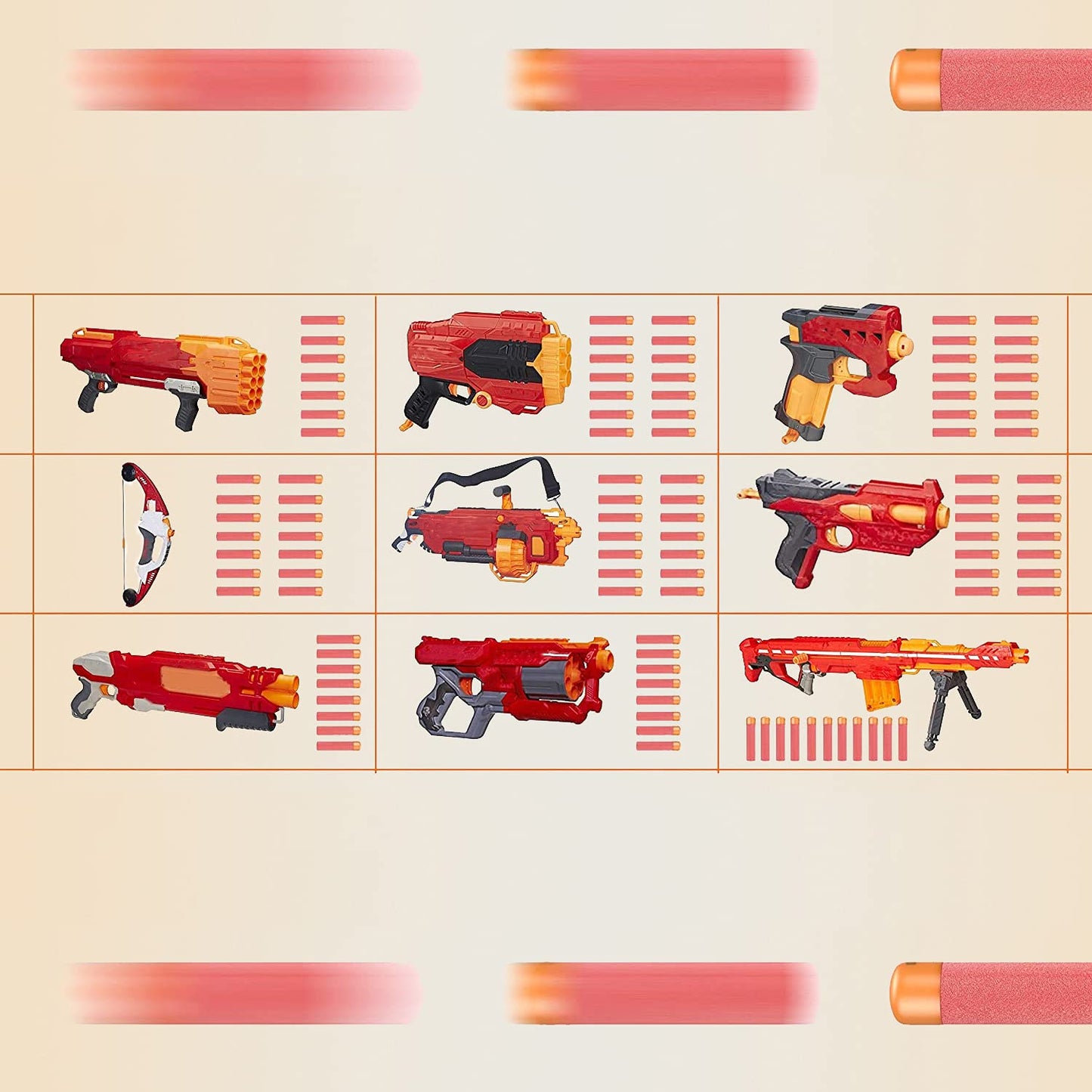 EKIND 9.5cm Foam Darts Compatible for Nerf advanced Mega Series 96-Dart Refill Pack (Red)