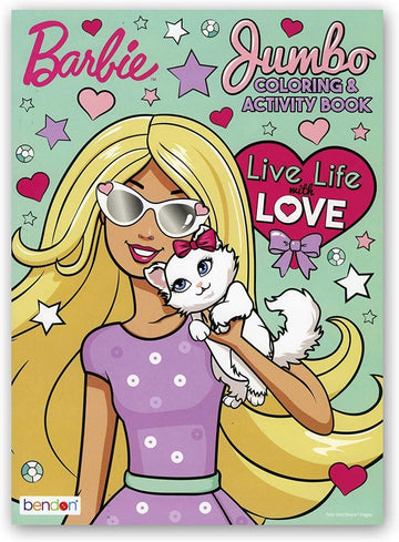Barbie Live Life with Love Jumbo Coloring Book - Jumbo Size 7.5x11 Multicolor Educational Art Coloring Workbook with Fun Learnin